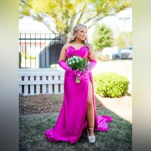 Prom dress! Hot pink. Sherri hill. size 12 but altered to fit an 8.